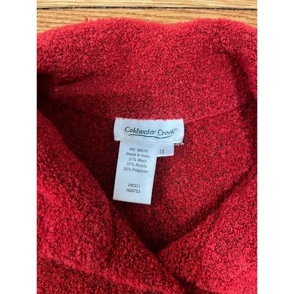 Coldwater Creek Red Wool Blend Jacket Women's Plus Size 1X Button Front - Picture 2 of 3